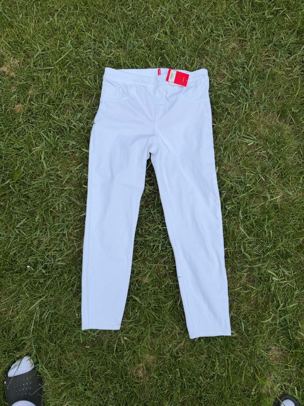 SPANX White Cropped Jean-ish Leggings